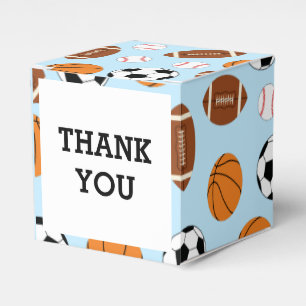 Caja Para Regalos El chico del tema deportivo de Baby Shower azul