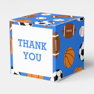 Caja Para Regalos El chico del tema deportivo de Baby Shower azul