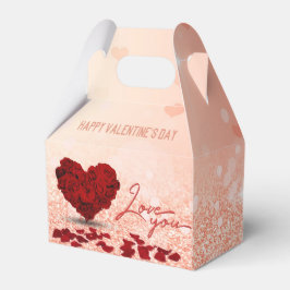 Caja Para Regalos El día de San Valentín Rosa Corazón Bouquet Favor 