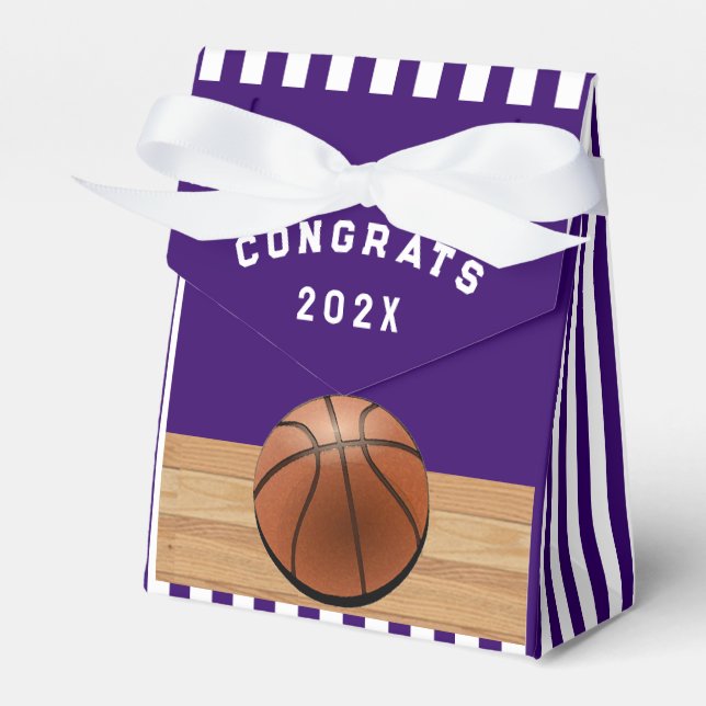 Caja Para Regalos El equipo Purple del Basketball Felicitaciones (Front Side)