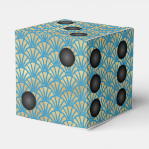 Caja Para Regalos El fan del oro del art déco corta en cuadritos o