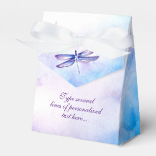 Caja Para Regalos El favor de la libélula encajona la acuarela azul