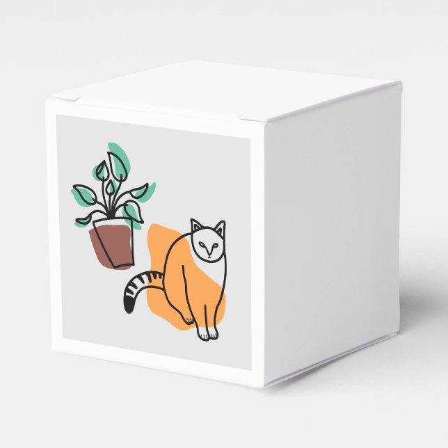 Caja Para Regalos El gato y la planta (Costado Anverso)