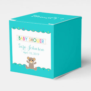 Caja Para Regalos El género Baby Shower neutral del oso de peluche
