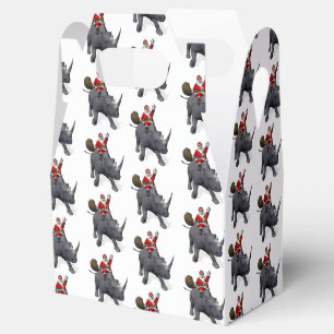 Caja Para Regalos El gracioso Papá Noel sobre el rinoceronte rinocer