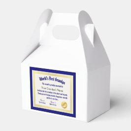 Caja Para Regalos El mejor certificado de abuelo de un mundo diverti