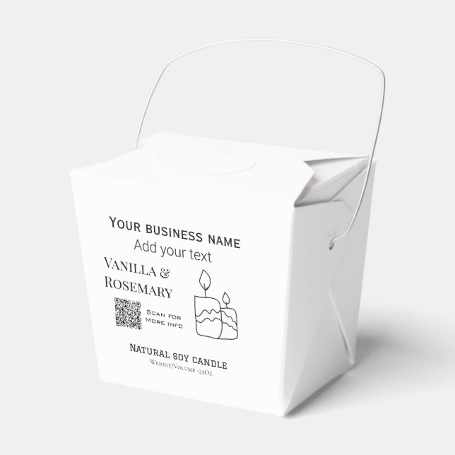Caja Para Regalos El negocio de la vela agrega código q nombre comer (Front Side)