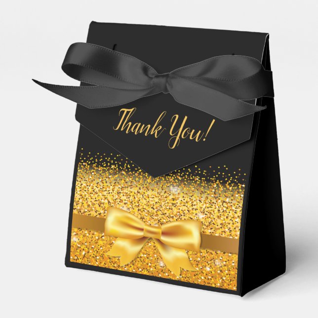 Caja Para Regalos El oro negro elegante Gracias (Front Side)