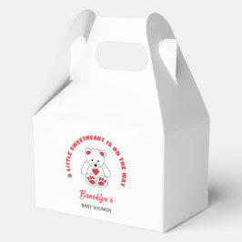 Caja Para Regalos El pequeño amor Baby Shower rojo blanco Teddy Bear