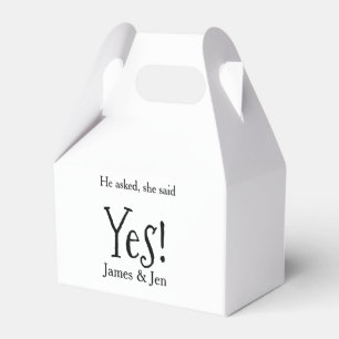 Caja Para Regalos Él preguntó ella dijo que sí nombre de la fiesta d