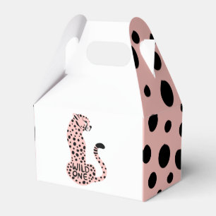 Caja Para Regalos El primer cumpleaños de Wild One Pink Leopard