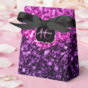Caja Para Regalos El purpurina rosado púrpura de Ombre chispea el