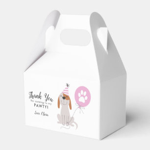 Caja Para Regalos El rosa del perro de perrito le agradece fiesta de