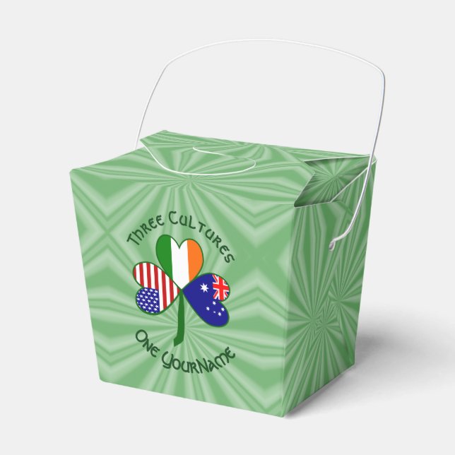 Caja Para Regalos El Shamrock americano australiano personalizado (Front Side)
