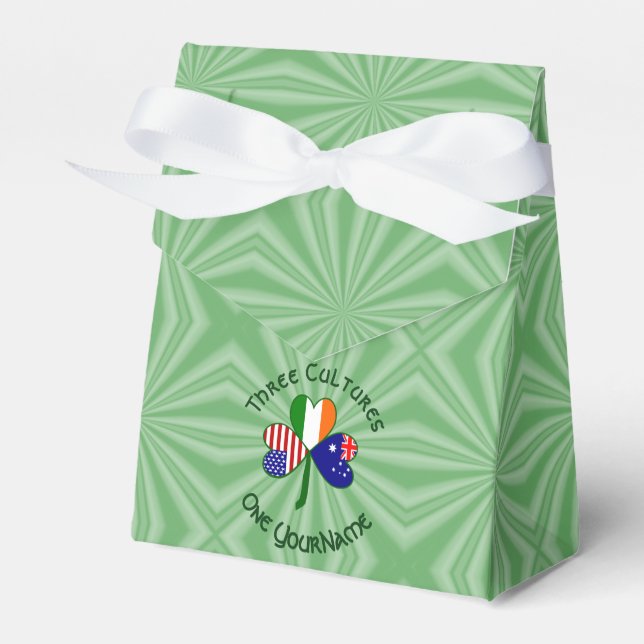 Caja Para Regalos El Shamrock americano australiano personalizado (Front Side)