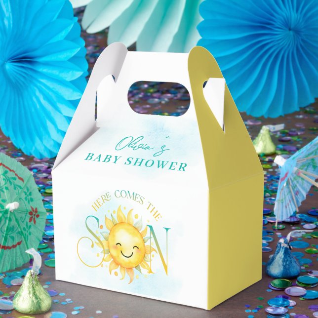 Caja Para Regalos El sol limpio aquí viene el Baby Shower del hijo (Fiesta)