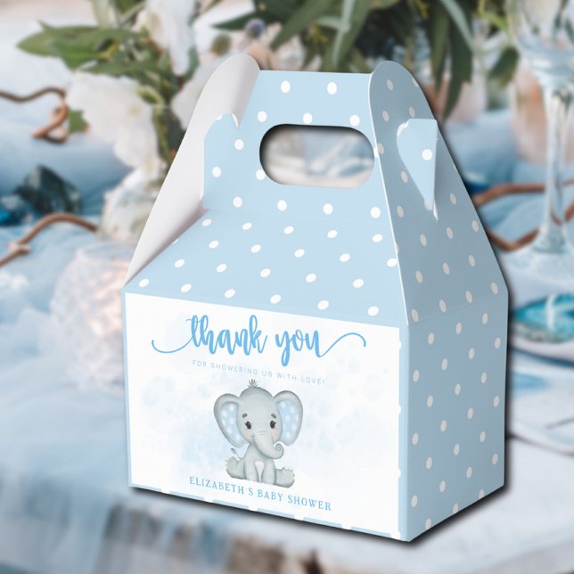 Caja Para Regalos Elefante azul bebé Baby Shower de cacahuete (Subido por el creador)