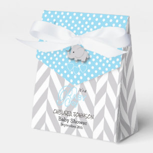 Caja Para Regalos Elefante azul, blanco y gris
