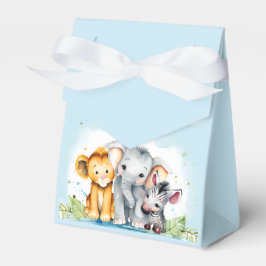 Caja Para Regalos Elefante Baby Shower de Safari Cute, León, Cebra