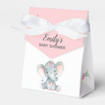Elefante Baby Shower Favor Box (Chica)