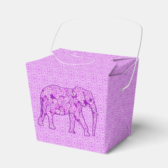 Caja Para Regalos elefante de flores - ametismo morado (Front Side)