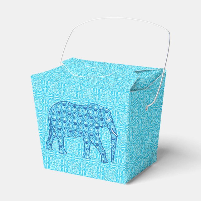 Caja Para Regalos Elefante de flores de Lotus - turquesa (Front Side)