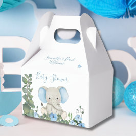 Caja Para Regalos Elefante de la vegetación floral azul Baby Shower
