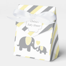 Caja Para Regalos Elefante de tiras amarillas y grises