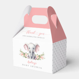 Caja Para Regalos Elefante floral rosa lindo niña ducha
