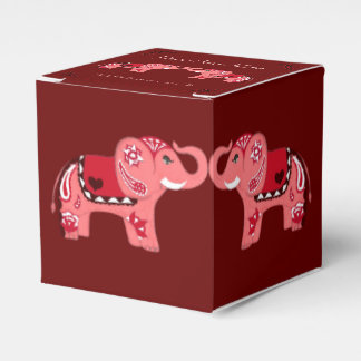 Caja Para Regalos Elefante Henna (Rojo/Rosa)