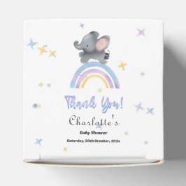 Caja Para Regalos Elefante lindo con Baby Shower arcoiris colorido