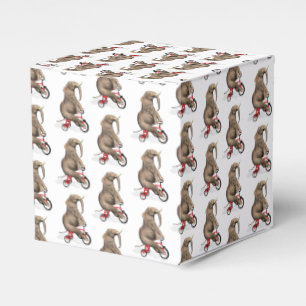Caja Para Regalos Elefante lindo que monta un triciclo