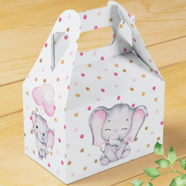 Caja Para Regalos Elefante rosa acuarela