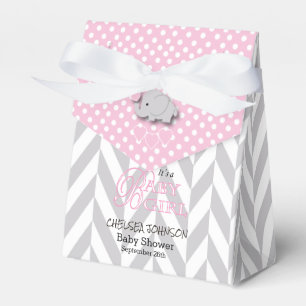 Caja Para Regalos Elefante rosa, blanco y gris