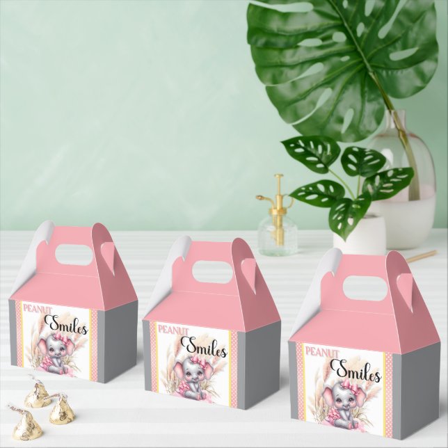 Caja Para Regalos Elefante rosa dulce - Sonrisas de maní (Múltiple)