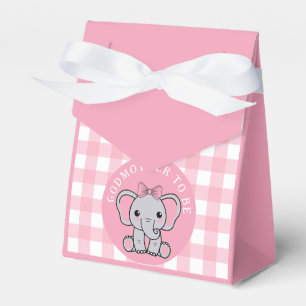 Caja Para Regalos Elefante Rosa Madrina Para Ser Baby Shower