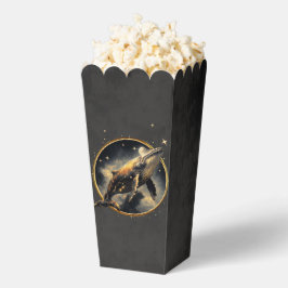 Caja Para Regalos Elegancia cósmica, la ballena dorada y negra