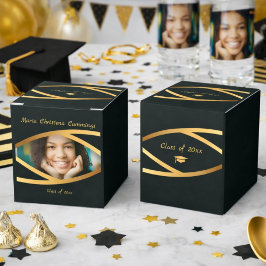 Caja Para Regalos Elegancia Dorada Clase De Graduación Fotográfica