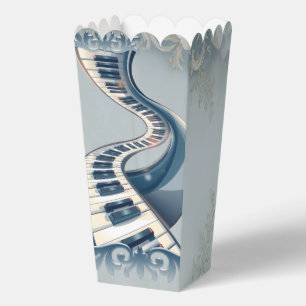 Caja Para Regalos Elegancia en teclas de piano y flores.