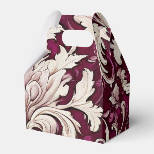 Caja Para Regalos Elegancia vintage: Damask Burgundy y Cream