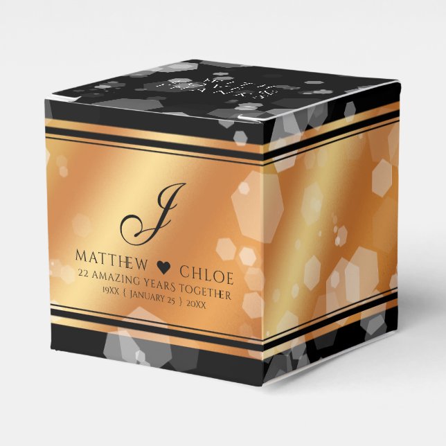 Caja Para Regalos Elegant 7th 22nd 49th Copper Wedding Anniversary (Costado Anverso)