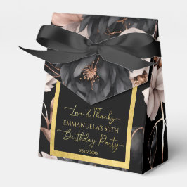 Caja Para Regalos Elegant black rose gold birthday favors template