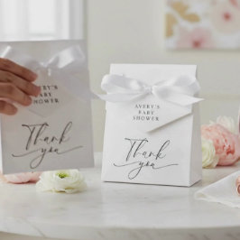 Caja Para Regalos Elegant Black White Thank You