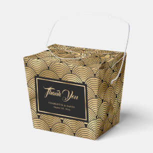 Caja Para Regalos Elegant Black y Gold Conchas Escamas Agradecimient