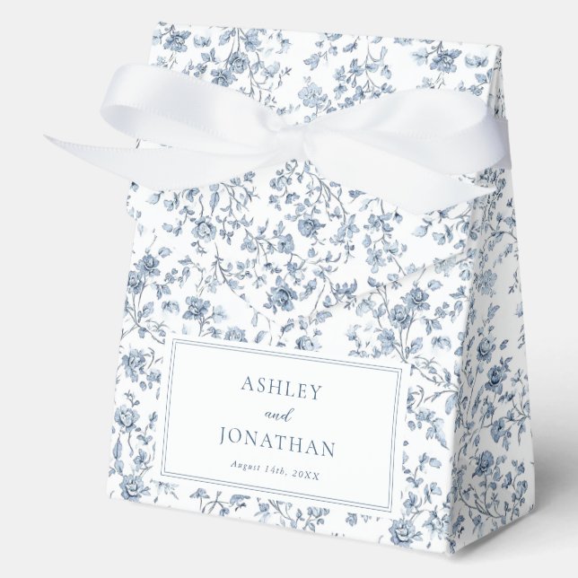 Caja Para Regalos Elegant Blue Chinoiserie Wedding (Anverso)