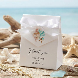 Caja Para Regalos Elegant Coastal Seashell Thank you Beach Wedding