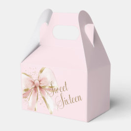 Caja Para Regalos Elegant Coquette Pink & Gold Bow Sweet 16th 