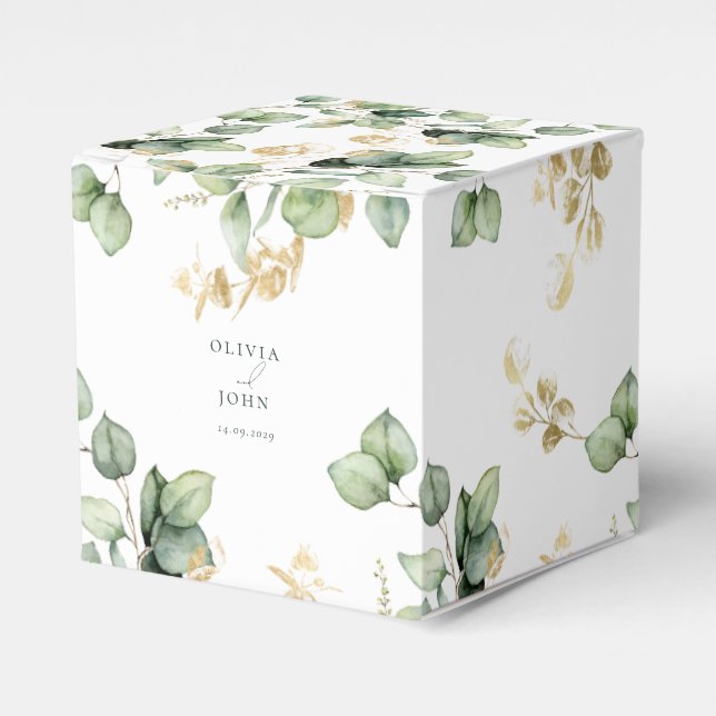 Caja Para Regalos Elegant  Eucalyptus Wedding (Costado Anverso)