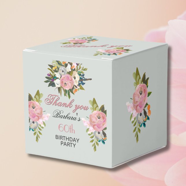 Caja Para Regalos Elegant Floral 60th Birthday  (Subido por el creador)