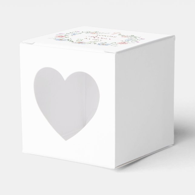 Caja Para Regalos Elegant Floral Frame Baptism Heart (Anverso)